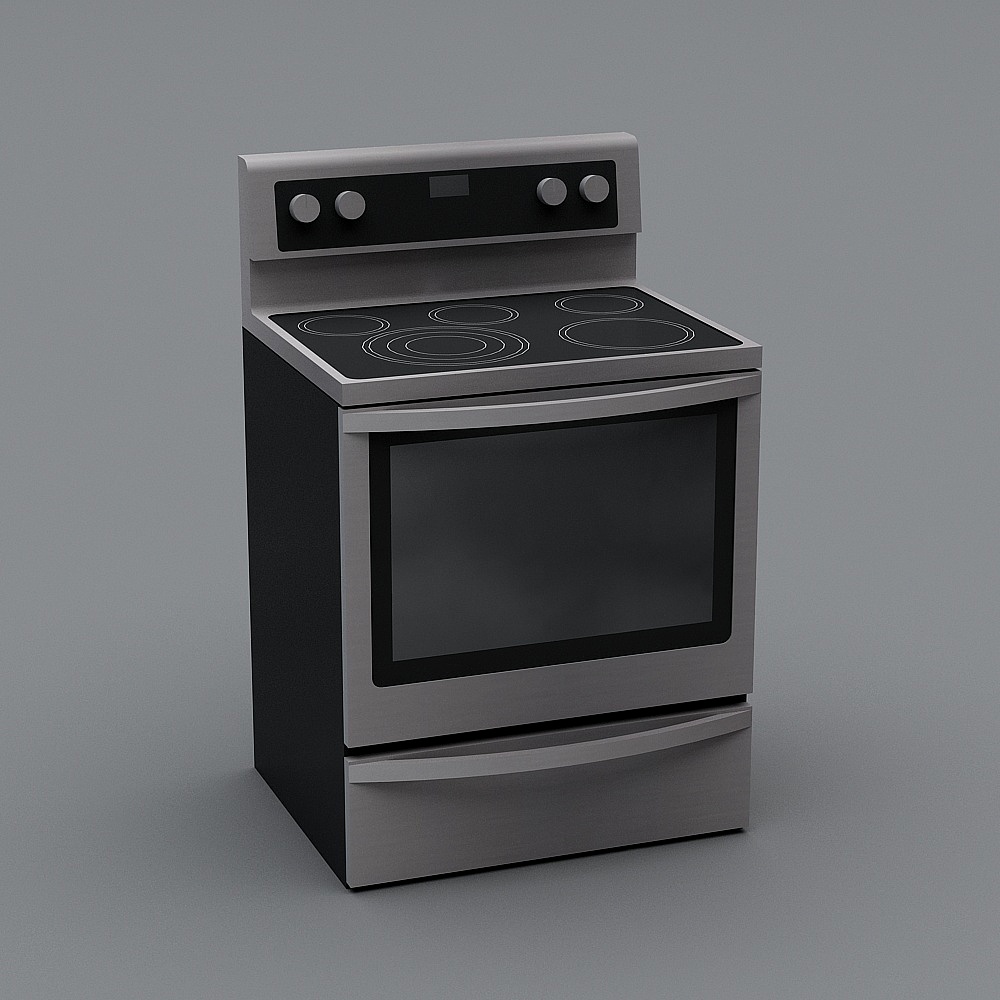Stylish Low-Poly Electric Stove 3D model