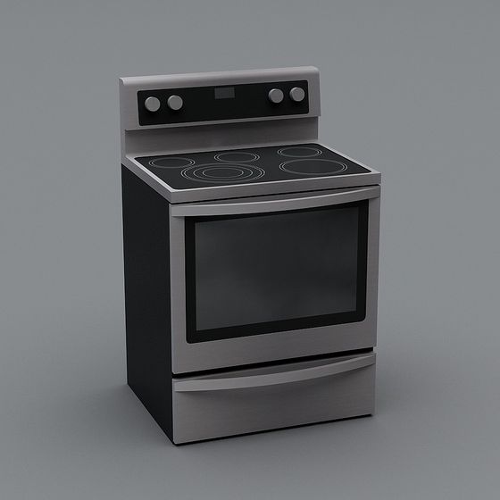Stylish Low-Poly Electric Stove 3D model