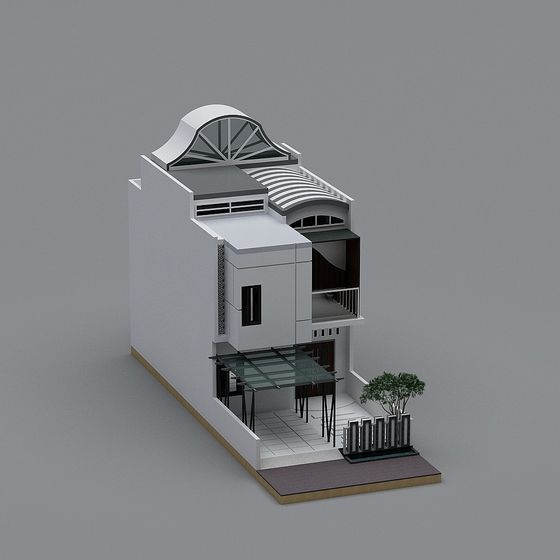 Low Poly Minimalist House 3D model