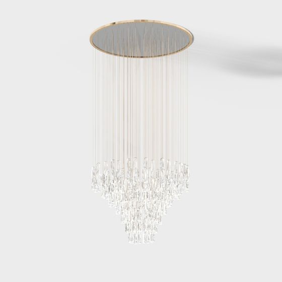 Elegant Crystal Chandelier 3D model for Modern Interiors