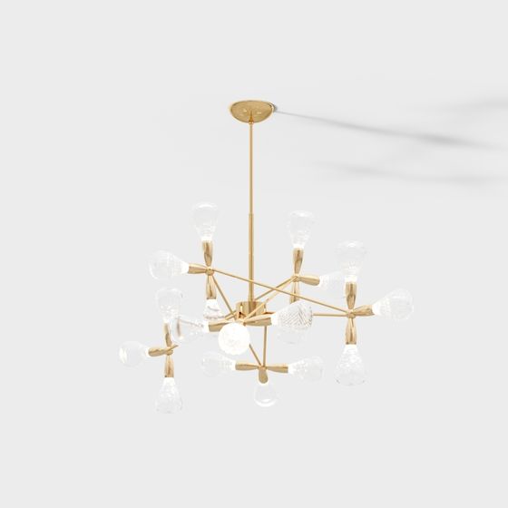 Starburst Chandelier 3D model for Modern Interiors