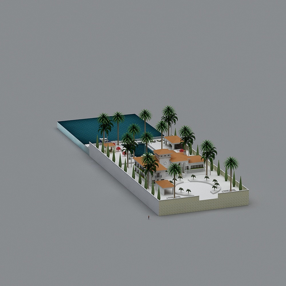 Luxurious Beachfront Villa 3D model