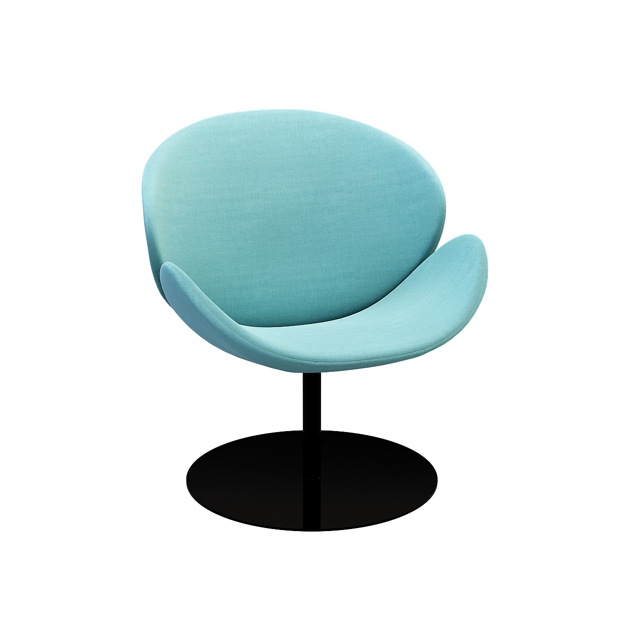 Elegant Flowing Design Chair 3D Model – Low-Poly Teal Seat