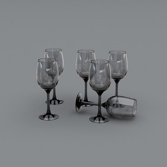 Elegant Glassware Collection 3D model