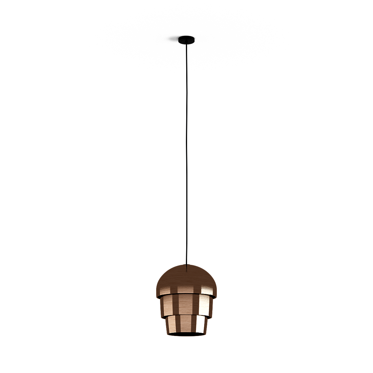 Elegant Low-Poly Pendant Light 3D Model – Copper Finish