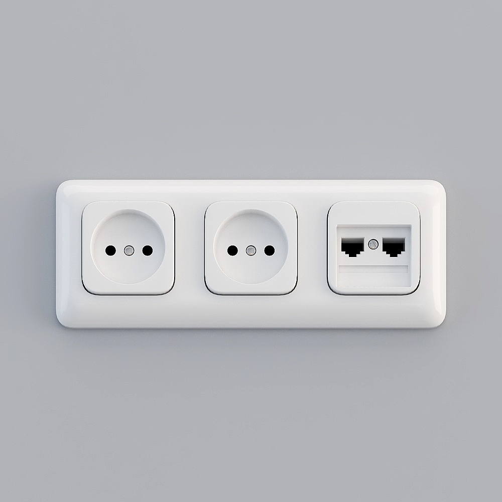 Stylish Low-Polygon Outlet Panel 3D model