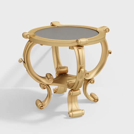 Luxurious Golden Side Table 3D model