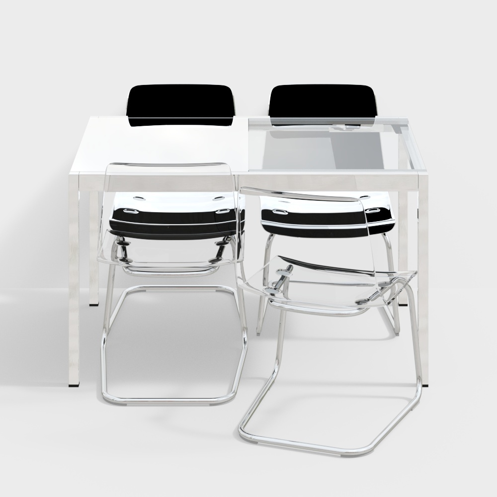 Urban Living Room 3D Model – Modern Low-Poly Interior