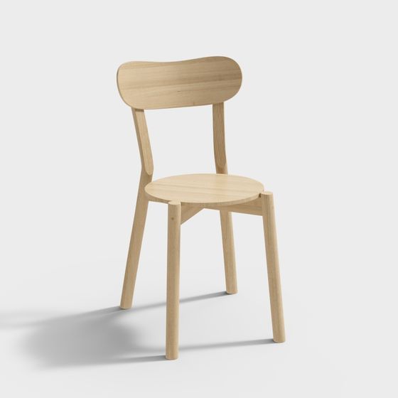 Elegant Wooden Chair 3D model for Creative Spaces