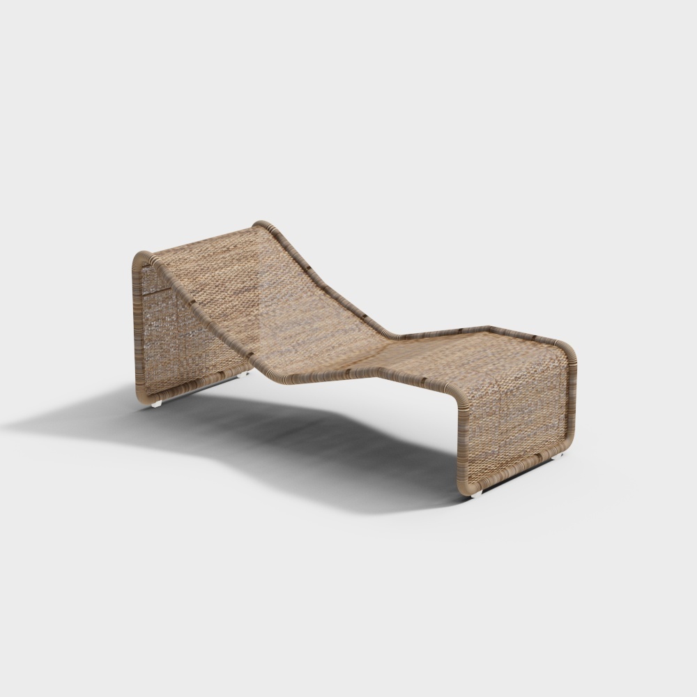 Farmhouse Gray Recliner 3D Model – Wood and Fabric