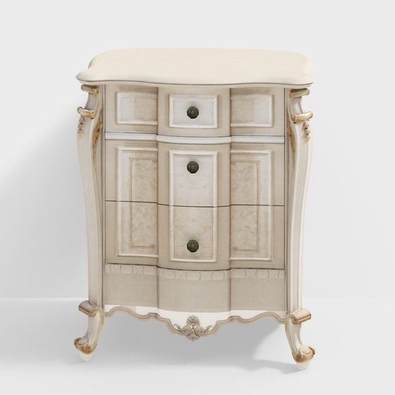 Exquisite Nightstand 3D model with Classic Elegance