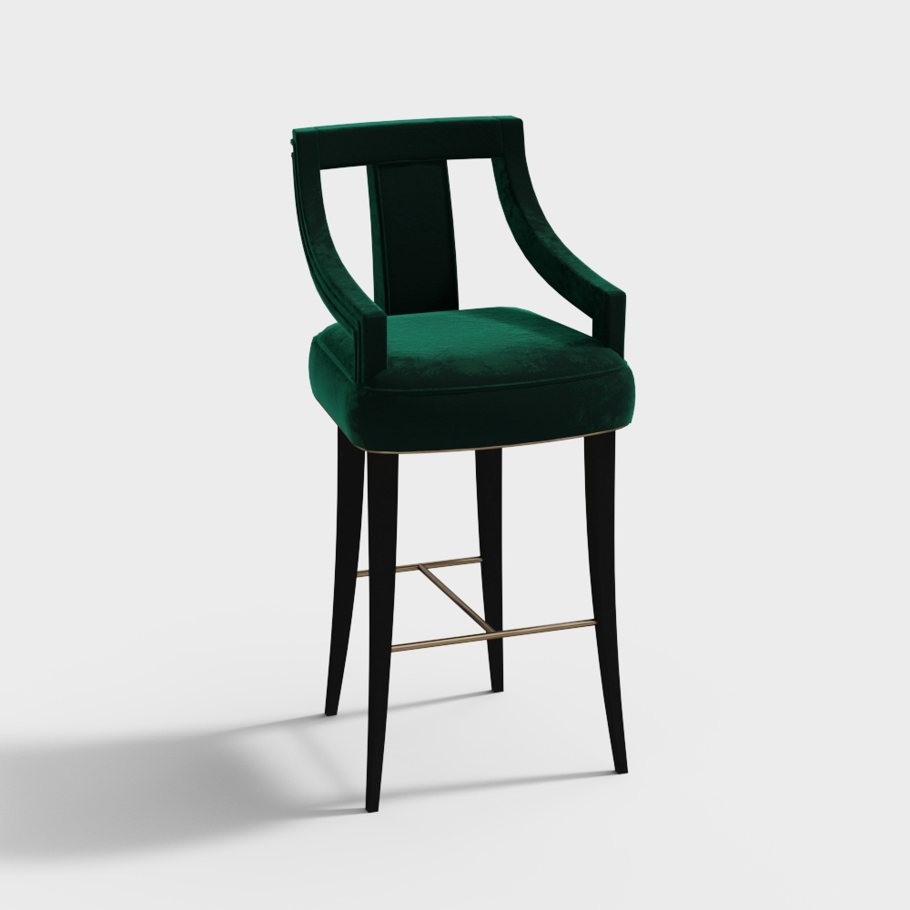 Velvet Bar Chair 3D model