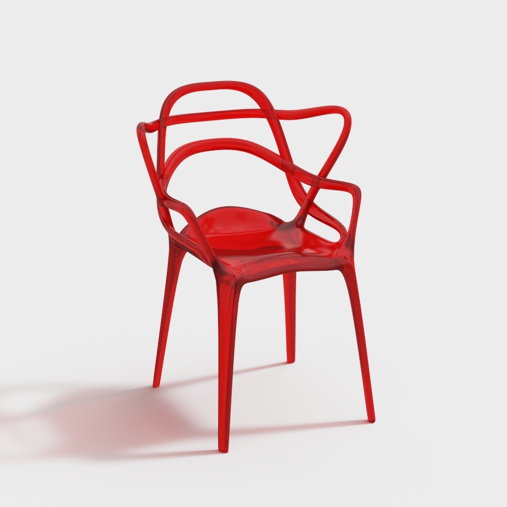 Chaise rouge avec dossier