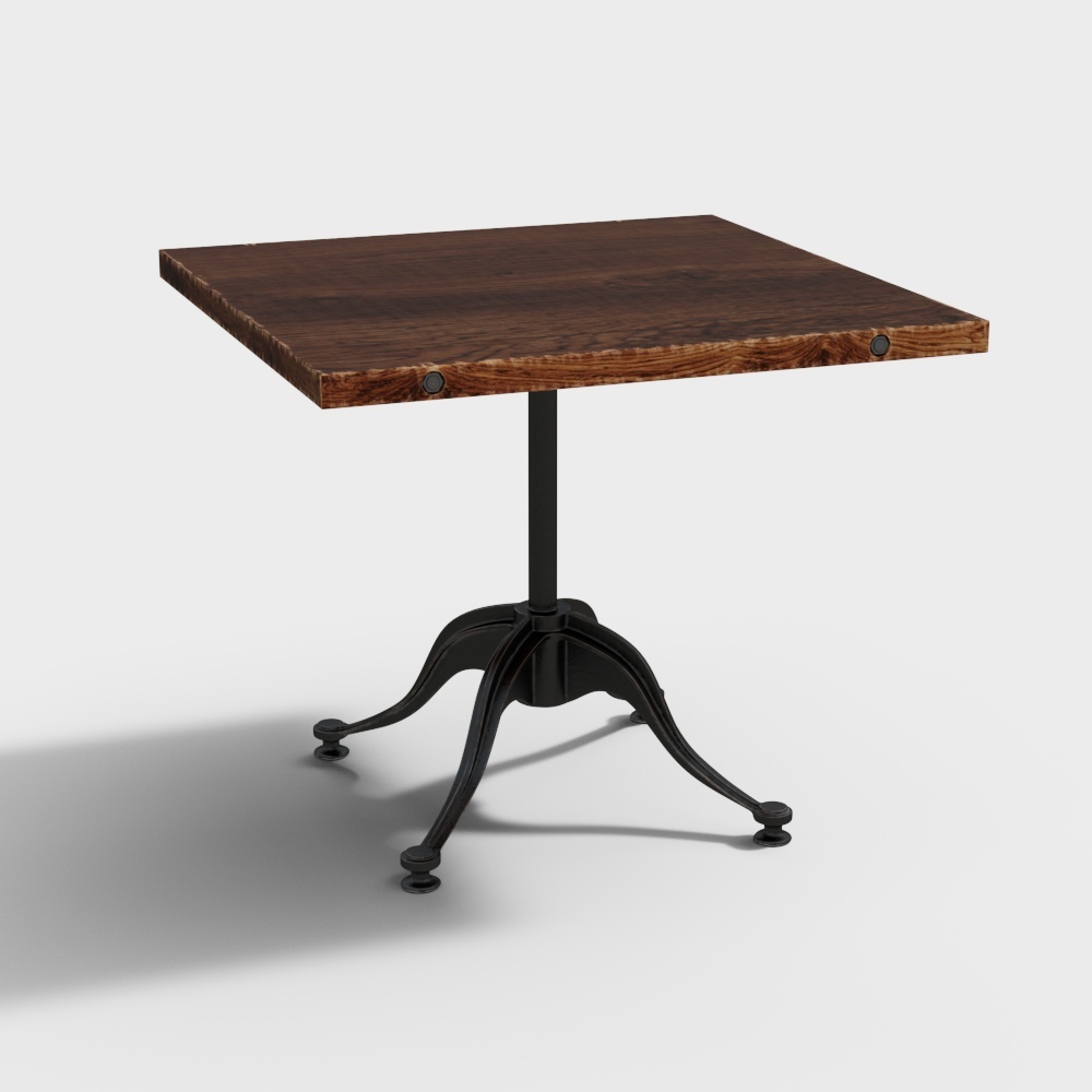 Vintage Industrial Style 3D Model Dining Table