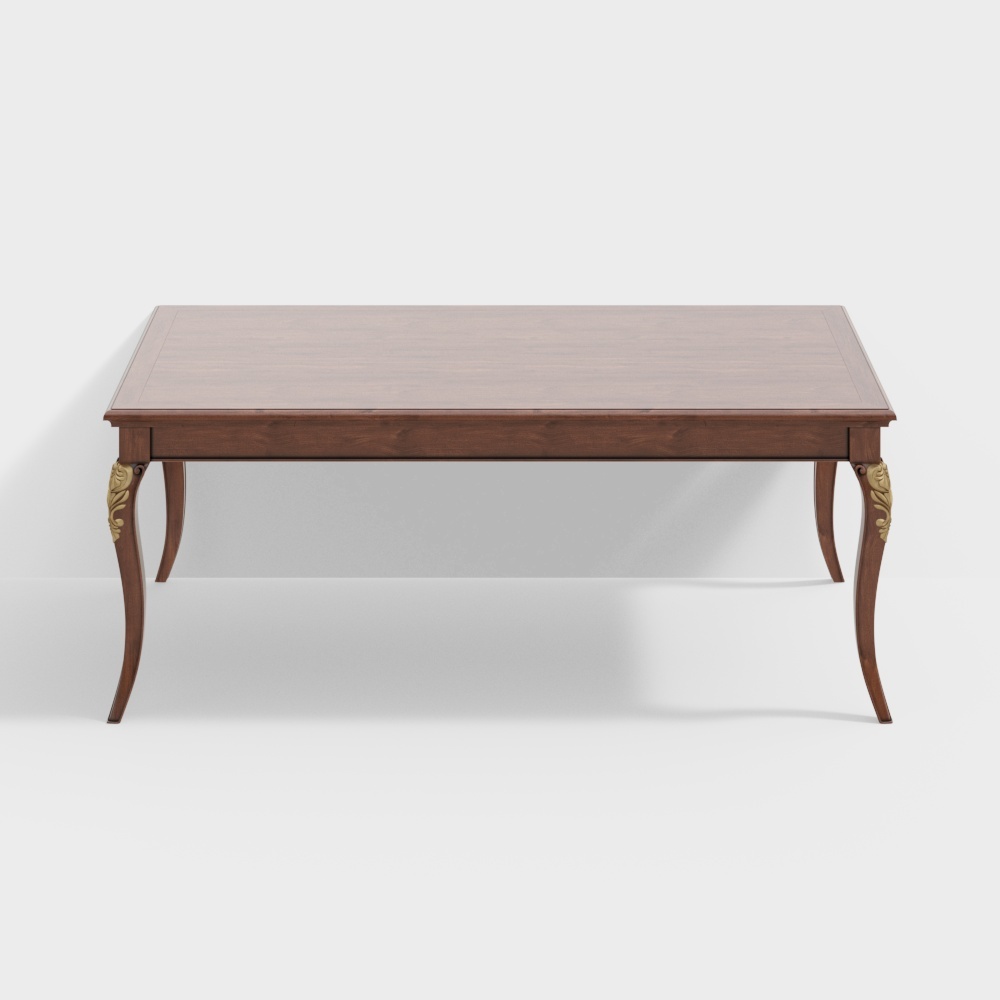 Elegant Retro Style 3D Model Dining Table