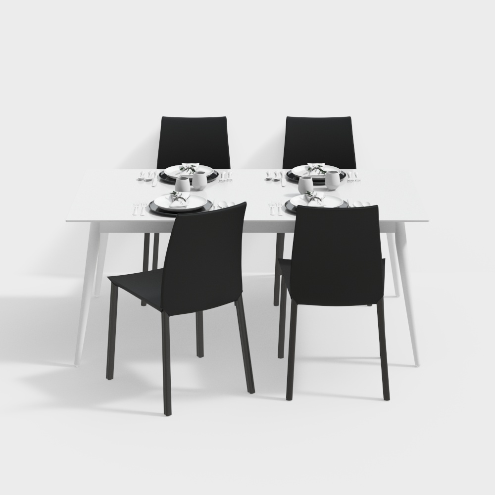 Dining table combination blackwhite