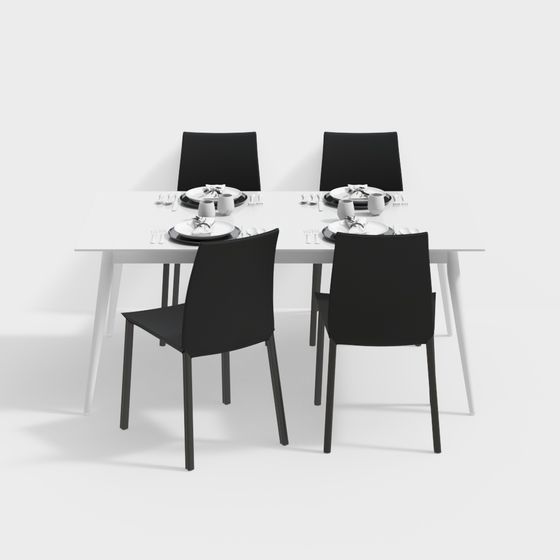 Minimalist Dining Set 3D model