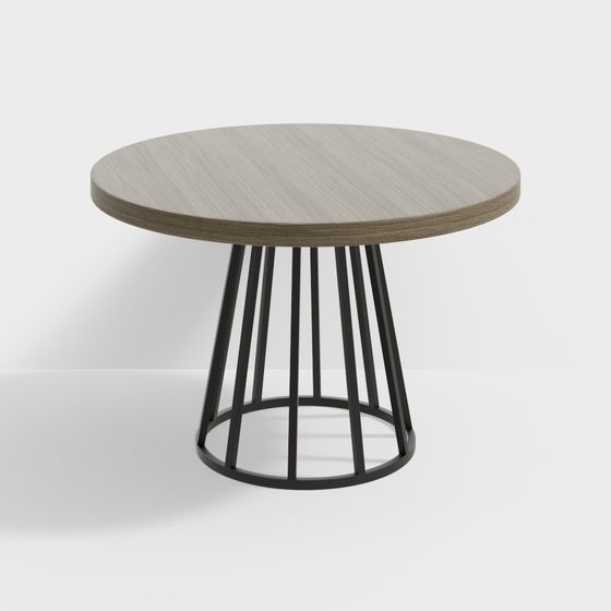 Stylish Low-Polygon Round Table 3D model