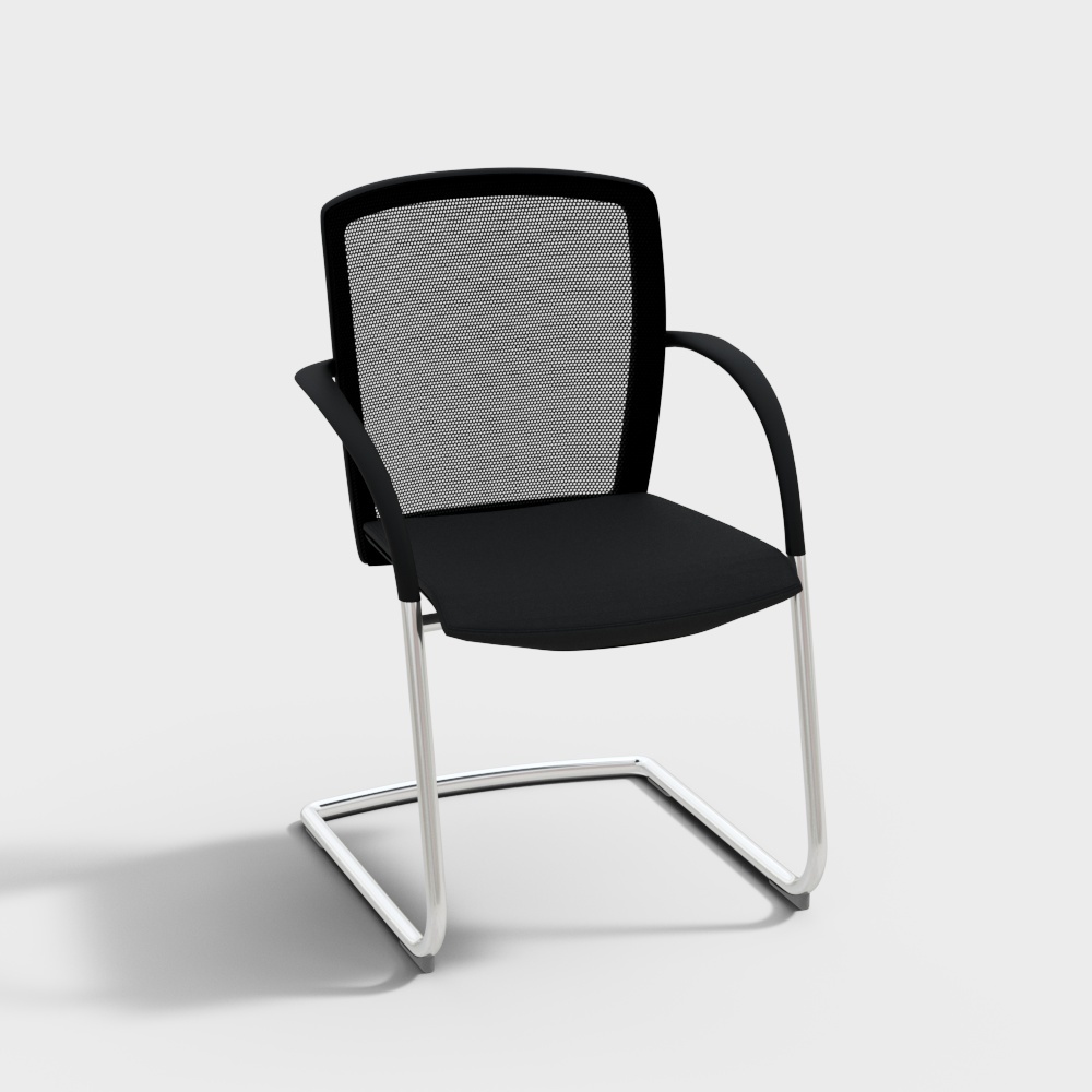 Elegant Low-Poly Office Chair 3D model