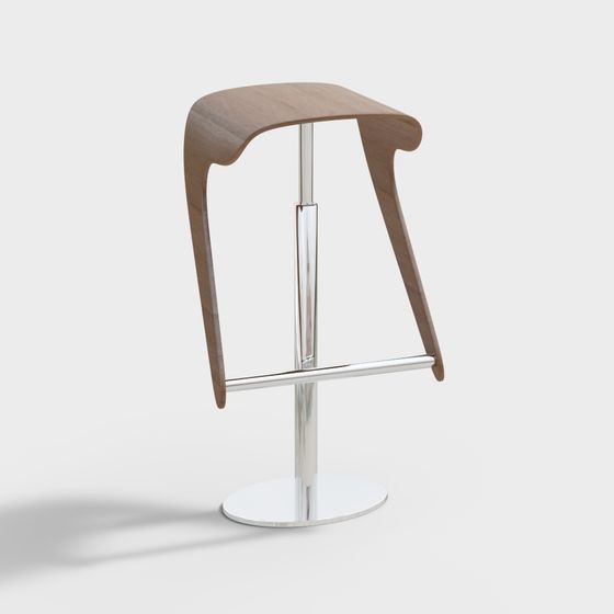 Elegant Bar Stool 3D model Combining Simplicity and Luxury