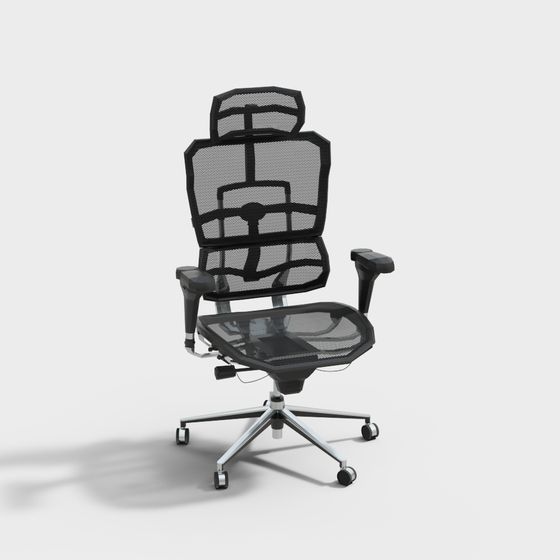 Stylish Low-Poly Office Chair 3D model for Modern Workspaces