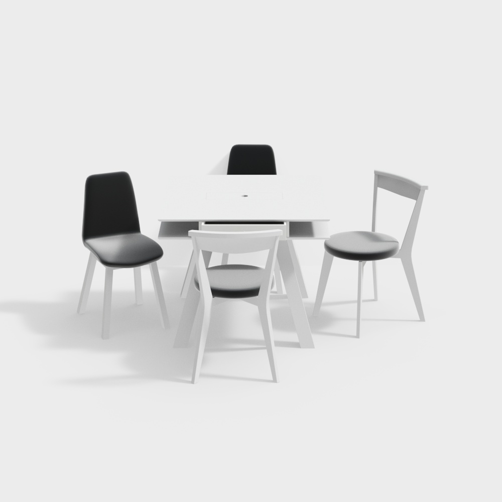 Conjunto de mesa de comedor blanca