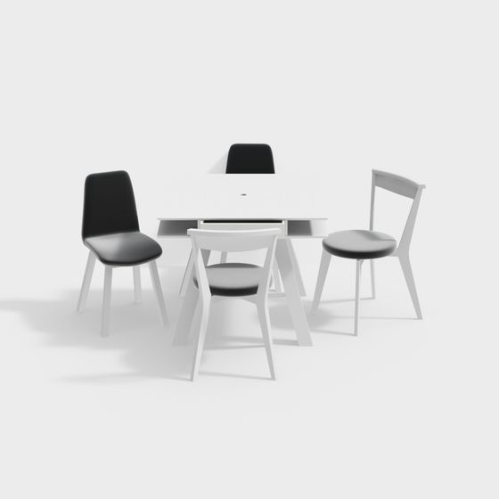 Conjunto de mesa de comedor blanca