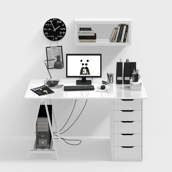 Minimalist Office Desk 3D model