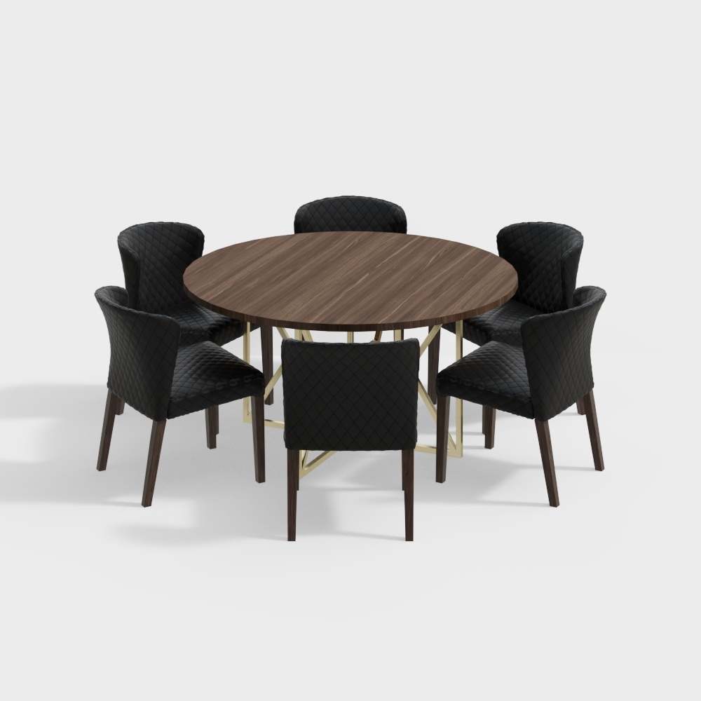 Combinación de mesa de comedor marrón