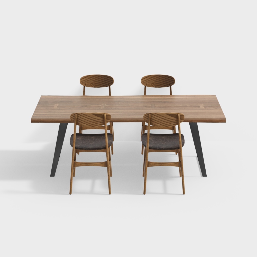 Dining table combination brown