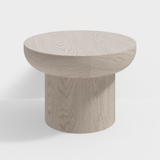 Stylish Cylindrical Wooden Table 3D model
