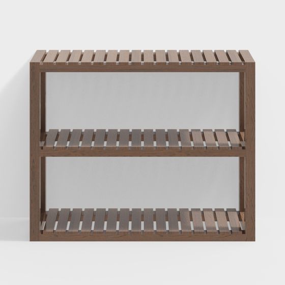 Elegant Wooden Shelf 3D model for Contemporary Spaces