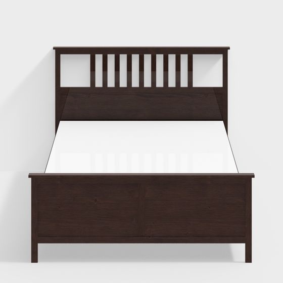 Elegant Low-Polygon Bed Frame 3D model