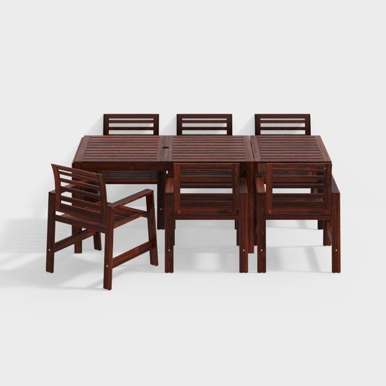Urban Outdoor Dining Table and Chairs Set 3D model