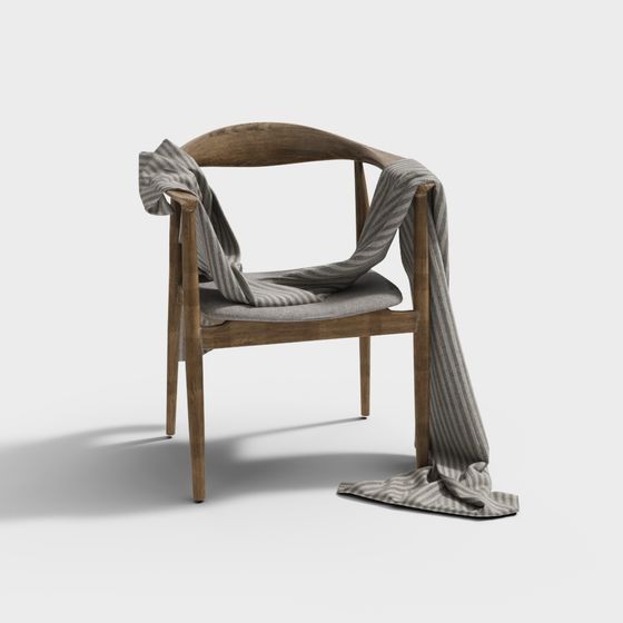 Wooden Lounge Chair 3D model