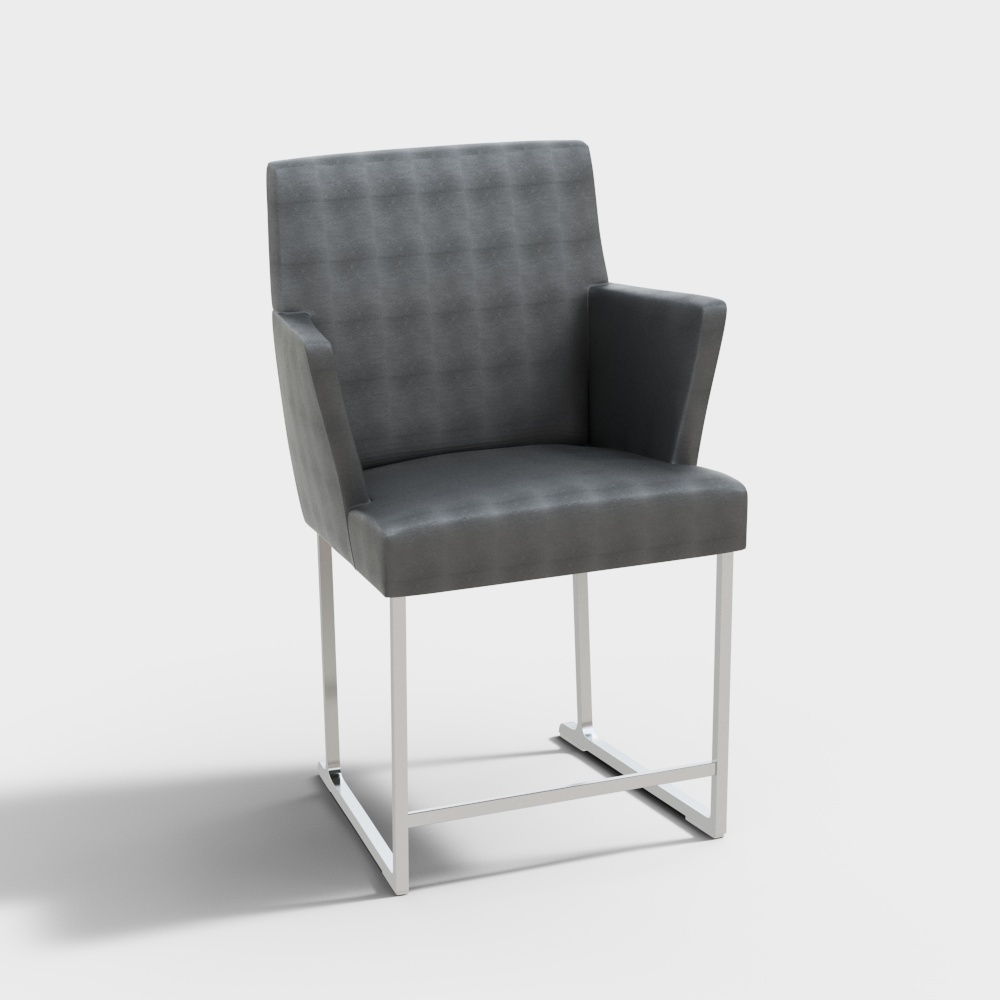 Modern Black Office & Side Chairs 3D Model