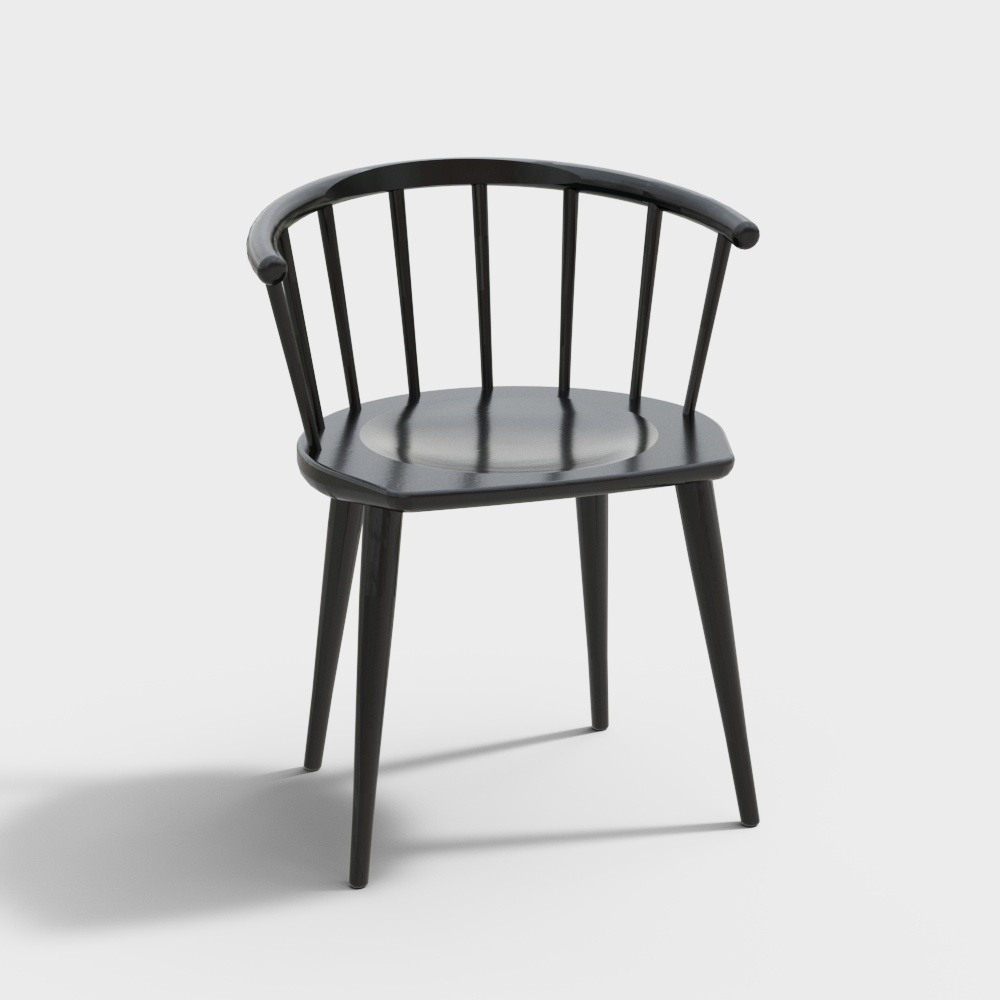 back-rest chair black