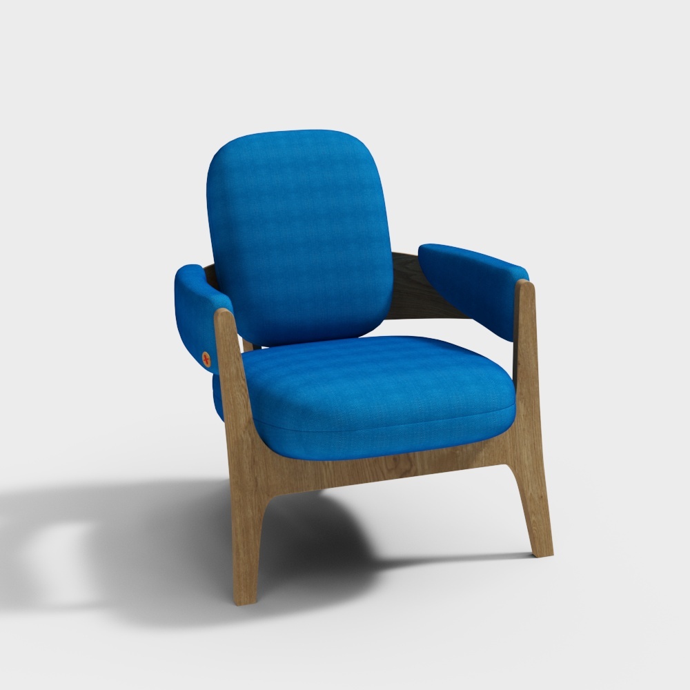 Silla con respaldo azul