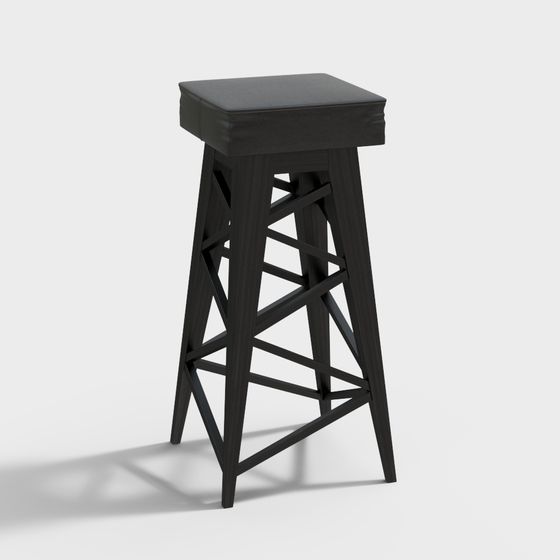 Stylish Minimalist Bar Stool 3D model