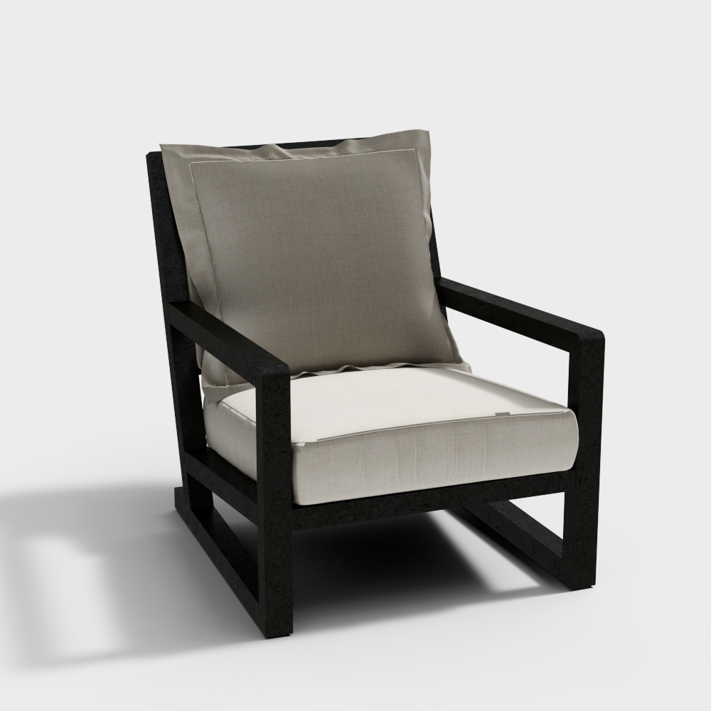 кресло с спинкой черное