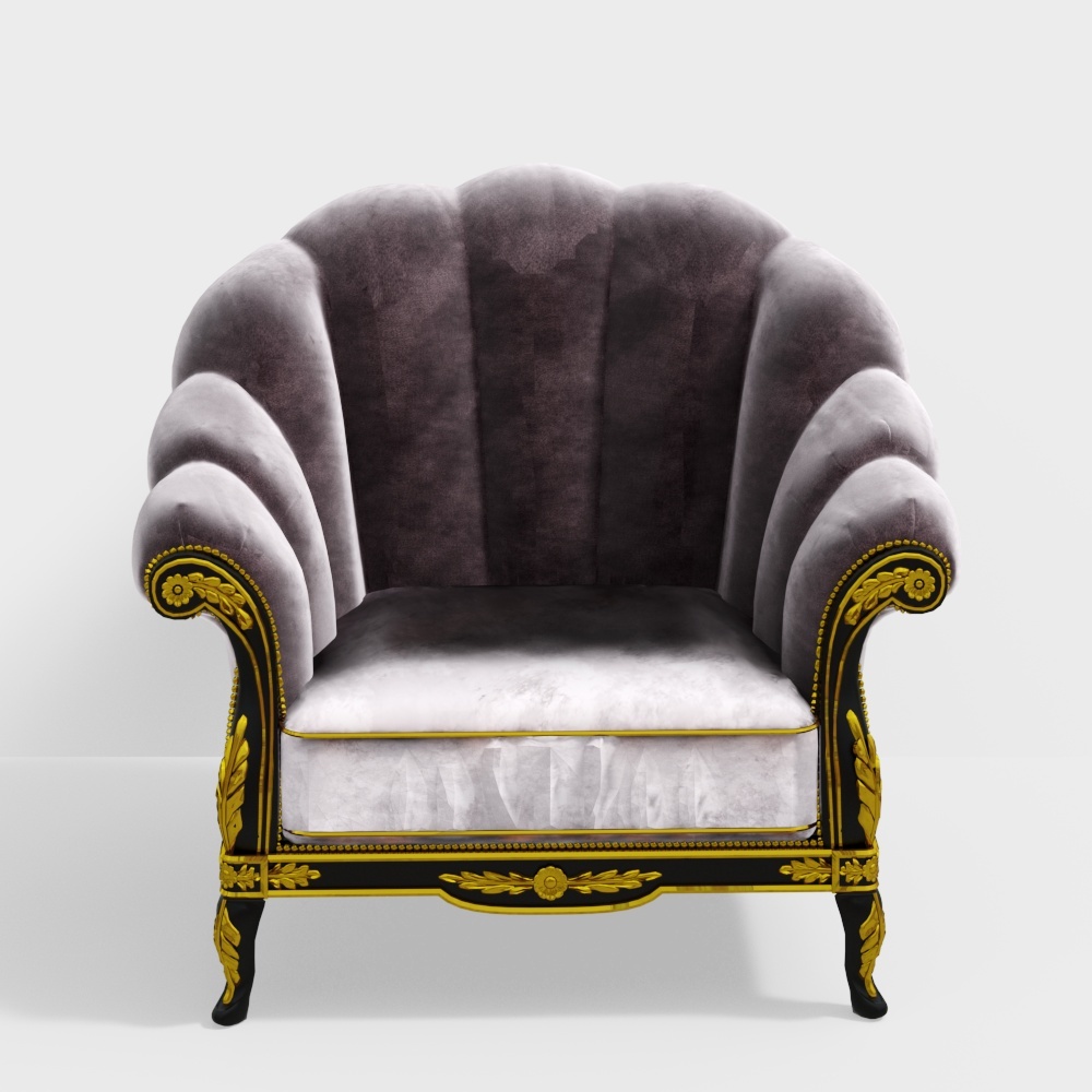 Sedia Rivestita Viola Contemporanea