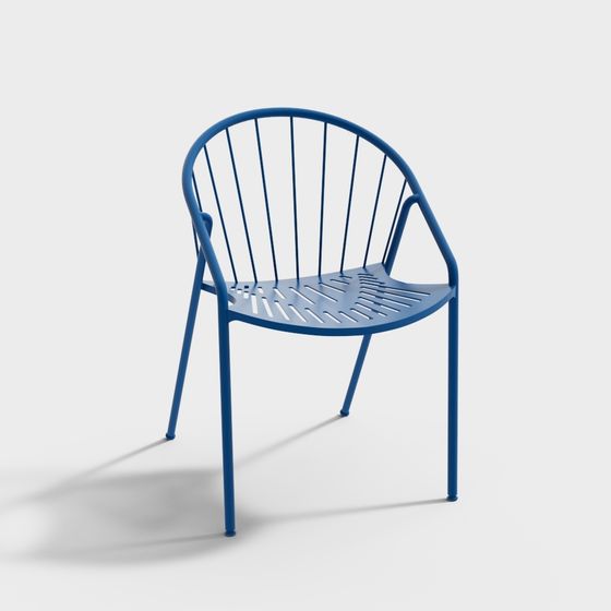 Urban Breeze Blue Metallic Chair 3D model