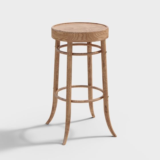 Stylish Low-Poly Bar Stool 3D model