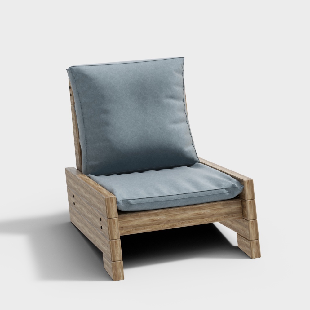 back-rest chair light blue