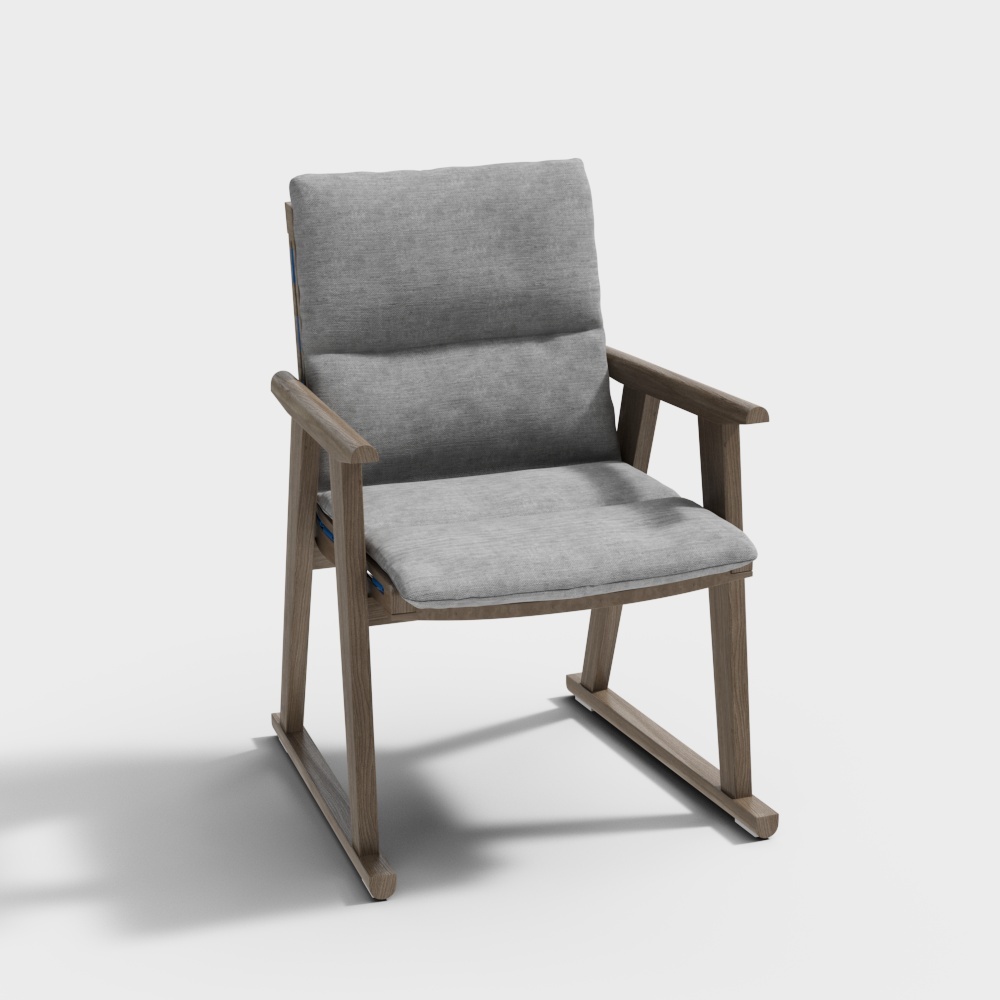 sedia con schienale grigia