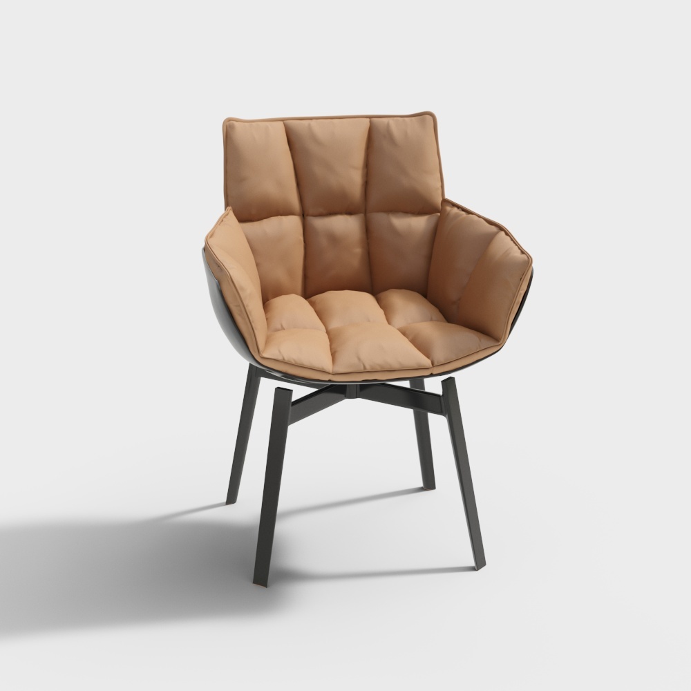 Chaise orange à dossier