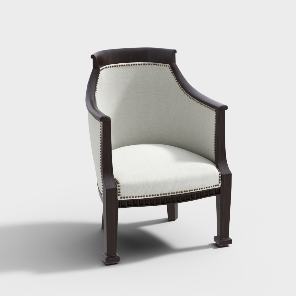 Elegant Low-Polygon 3D Armchair Model