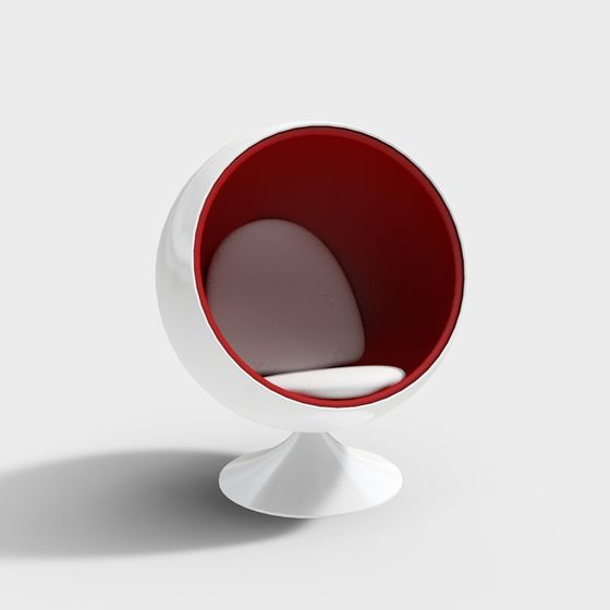 Unique Polished Sphere Chair 3D model