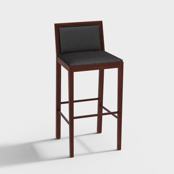 Elegant Low-Poly Bar Stool 3D Model