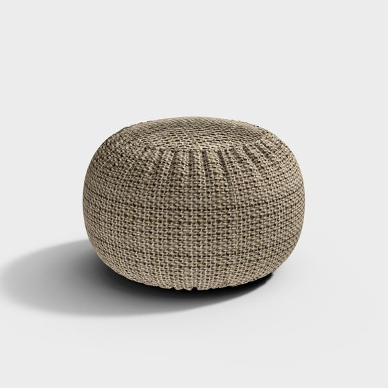 Elegant Woven Round Stool 3D model